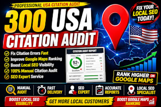 provide 300 USA citation audit for local business  seo