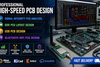 design high speed signal integrity, ddr, usb, bluetooth, wifi pcb layouts