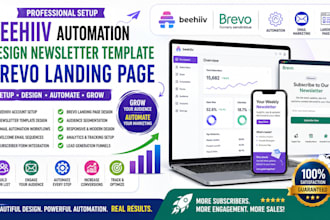 setup beehiiv automation design newsletter template brevo landing page