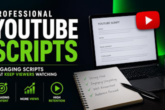 write viral youtube scripts for cash cow, documentary, and faceless channels