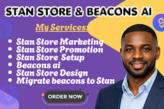 setup stan store, beacons ai marketing production
