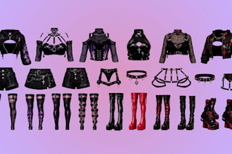 design vrchat asset, 3d outfit, props, avatar clothing, accessories, nsfw avatar