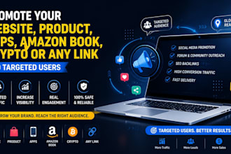 promote your website,product,apps,amazon book,crypto any link targeted user