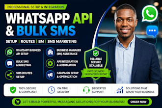 create whatsapp API, SMS gateway, routing, and marketing systems