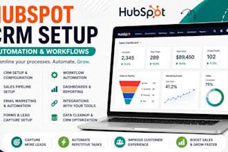 set up hubspot crm, automations, workflows and pipelines