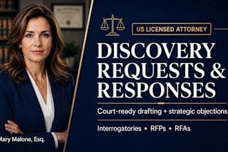 draft custom discovery requests and legal responses as a US attorney