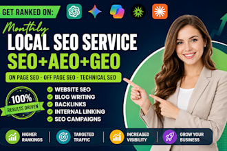 monthly off page and ai SEO, aeo GEO and google index