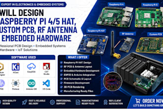 design raspberry pi 4 5 hat, custom pcb, rf antenna and embedded hardware