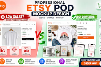 etsy product pod mockup design digital product listing optimization etsy shop