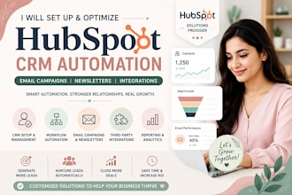 set up hubspot CRM automation, email campaigns, and integrations