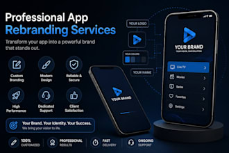 rebrand your streaming app with your logo, name and brand identity