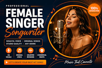 record professional female vocals, harmonies and backing vocals