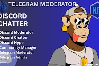 be your crypto discord moderator, telegram admin, chatter, community manager