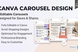 canva carousel design, editable carousels for saves and shares