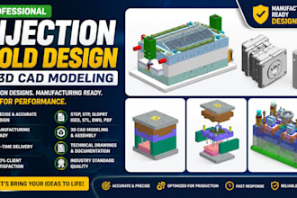 design injection molds, and 3d cad mold models on solidworks for manufacturing
