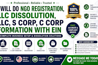gov nonprofit registration llc dissolution llc s corp c corp formation with ein
