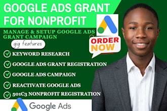 setup optimize and manage google ad grants for nonprofits, PPC campaigns