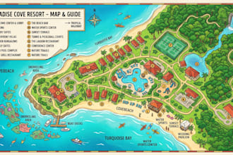 design resort map, vacation maps and destination guide maps