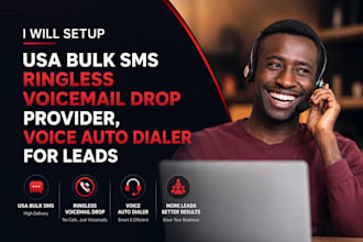 setup USA bulk sms ringless voicemail drop provider, voice auto dialer for leads