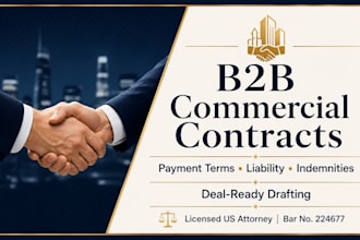 prepare legally structured b2b commercial contracts