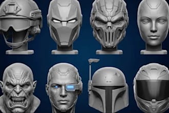 design custom 3d mask, 3d printable helmet 3d mask cosplay armor for 3d printing
