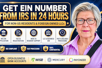 obtain ein number, tax id from irs in 24 hours for non US residents