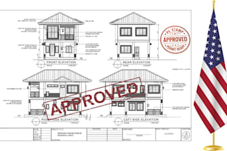 review, draw architectural stamp, pe stamp, mep, floor plan, structural plan