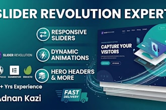 design or fix responsive slider revolution animations and hero headers