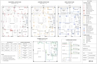 professional drawings, electrical, plumbing and hvac plans