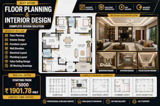 create floor plans, interior design, electrical, plumbing