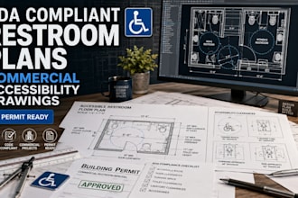 design ada compliant commercial restroom and accessibility plans