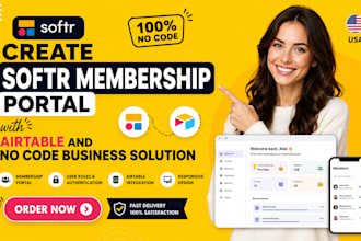create softr membership portal with airtable and no code business solution