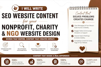 write SEO website content for your nonprofit charity and ngo website design
