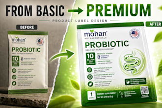 premium supplement sachet packaging label design