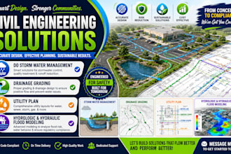 do civil engineering drainage, grading plan drawing, flood hydrology, hydraulics