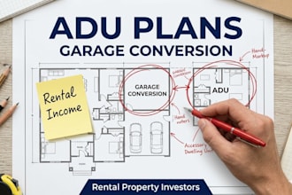 adu architectural plans, garage conversion layouts for rental property investors
