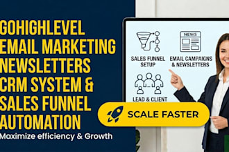 setup gohighlevel email marketing newletters crm system sales funnel automation
