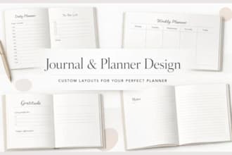 design custom prayer journal, wellness journal, baby journal, workbook for KDP