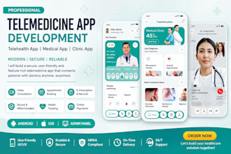 develop telemedicine app, telehealth app, medical app, clinic health app
