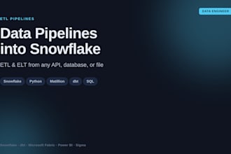 data pipelines and etl into snowflake