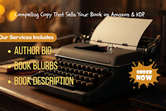 write a compelling book blurb book description or author bio