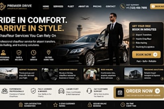 design wix chauffeur website ridehailing airport transfer trucking website