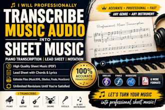 transcribe music audio into sheet music piano transcription lead sheet notation