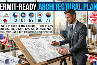 design permit ready architectural plans for ca, tx utah, ny, al, arizona