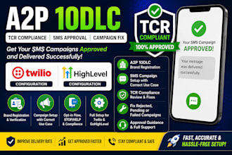fix a2p 10dlc registration, tcr rejection, website compliance