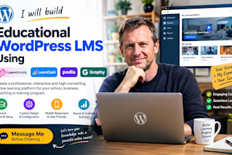 build educational wordpress lms using learnworlds, learndash, podia, graphy