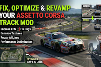 fix, optimize, revamp and improve your assetto corsa track mod
