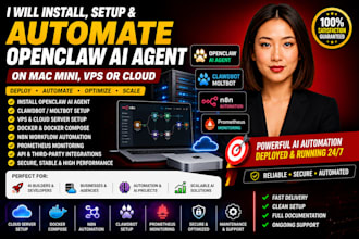 install, setup, and automate openclaw ai agent on mac mini, vps, or cloud