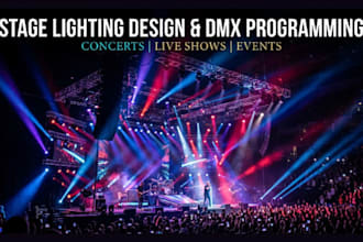 design and program complete stage lighting with dmx control 3d rendering