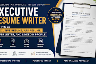 write an executive resume ats resume cover letter and linkedin profile